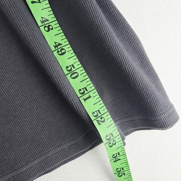 Aerie Ribbed Tank Dress High Neck Sleeveless Midi Side Slit Gray Womens‎ XXL - Picture 9 of 9